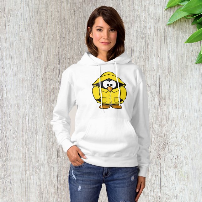 Penguin In A Yellow Raincoat Womens Hoodie (Creator Uploaded)