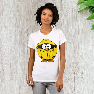 Penguin In A Yellow Raincoat Womens T-Shirt