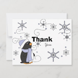 Penguin in Awe Thank You Note Note Card