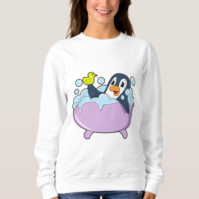 Penguin in Bathtub with Duck Sweatshirt (Front)