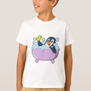 Penguin in Bathtub with Duck T-Shirt