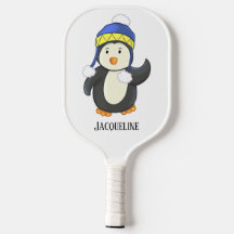 Penguin in Blue and Yellow Winter Hat Name