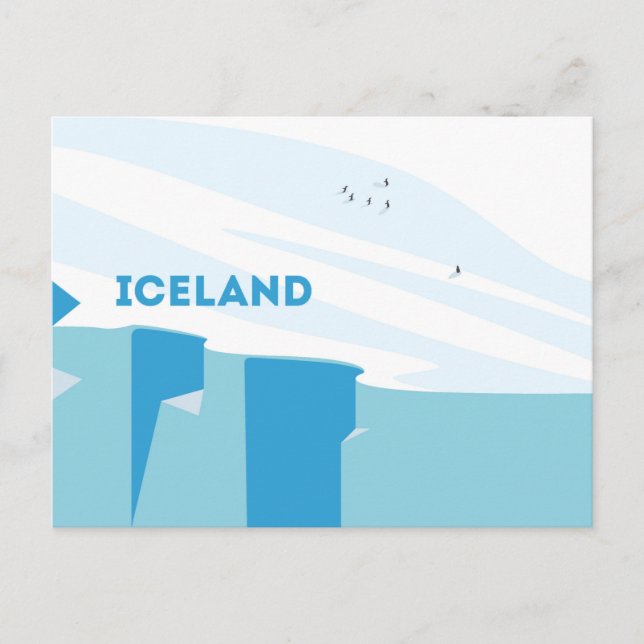 Penguin in Iceland Design Postcard (Front)