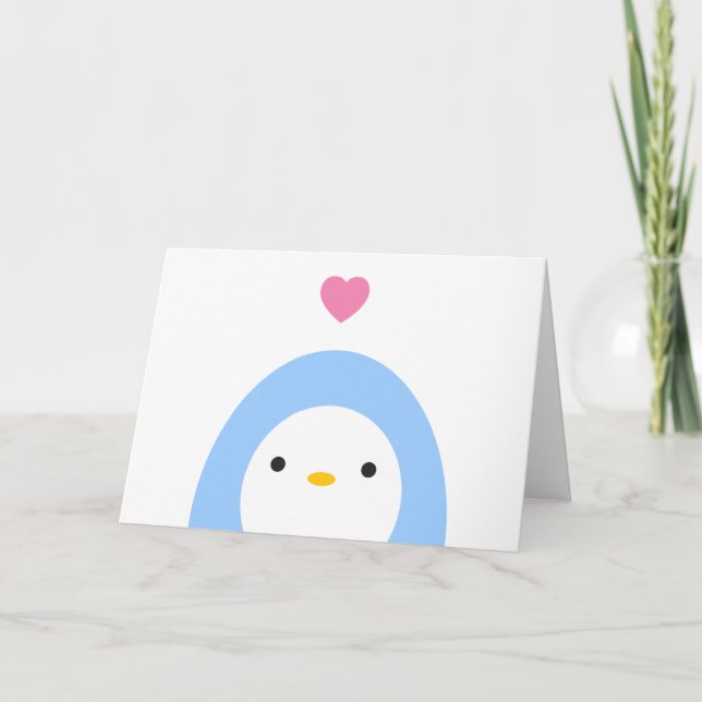 Penguin in Love Greeting Card (Front)