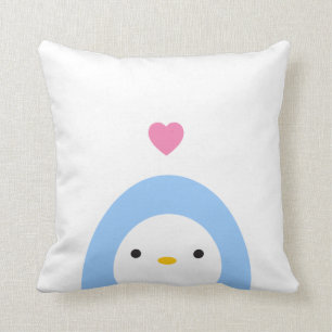 Penguin in Love Throw Pillow