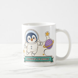Penguin in Orbit Cute Penguin Astronaut Coffee Mug