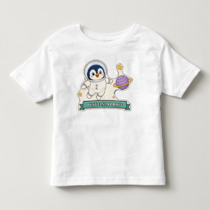 Penguin in Orbit Cute Penguin Astronaut Toddler T-Shirt