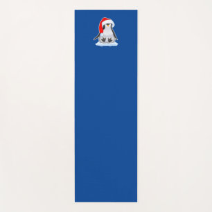 Penguin in Santa Hat Yoga Mat