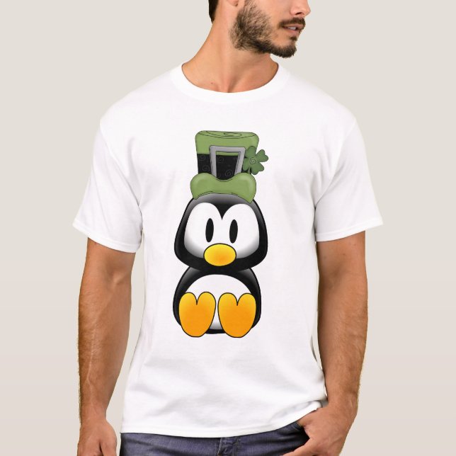 Penguin in St. Pattys T-Shirt (Front)