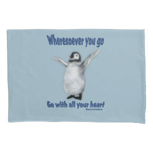 Penguin Inspirational Confucius Quote   Pillowcase
