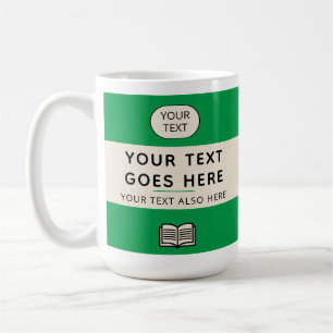 Penguin-Inspired Paperback Book Custom Title Green Coffee Mug