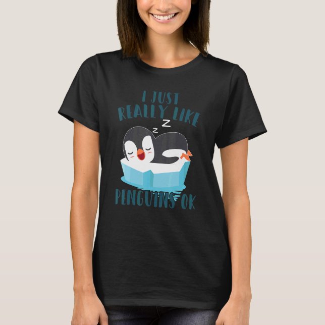 Penguin   Kids I Just Really Like Penguins Ok T-Shirt (Front)
