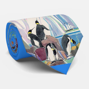 penguin land print tie