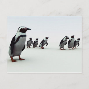 Penguin Line-up Postcard