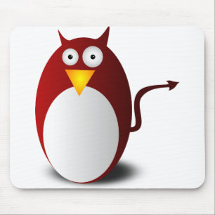 Penguin Linux Tux Ubuntu Devil Evil Demon Mouse Pad