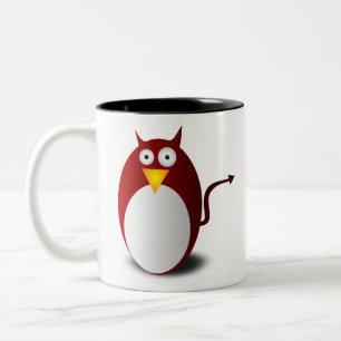 Penguin Linux Tux Ubuntu Devil Evil Demon Two-Tone Coffee Mug