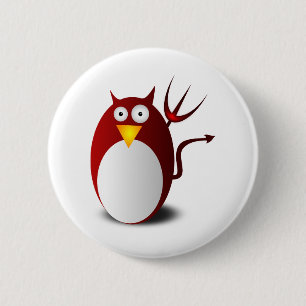 Penguin Linux Tux Ubuntu Devil Trident Lucifer 6 Cm Round Badge
