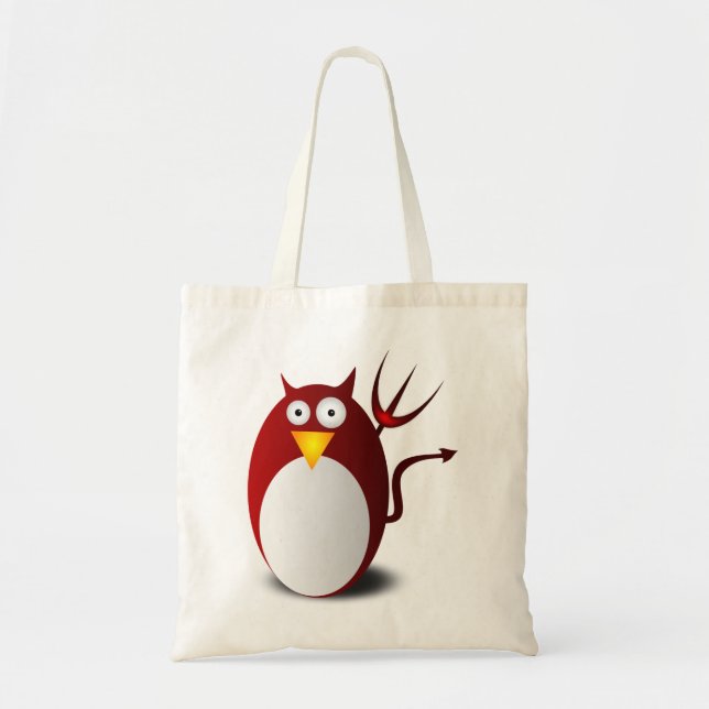 Penguin Linux Tux Ubuntu Devil Trident Lucifer Tote Bag (Front)