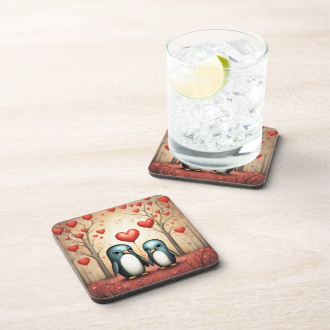 Penguin Love 3 Coaster (Right Side)