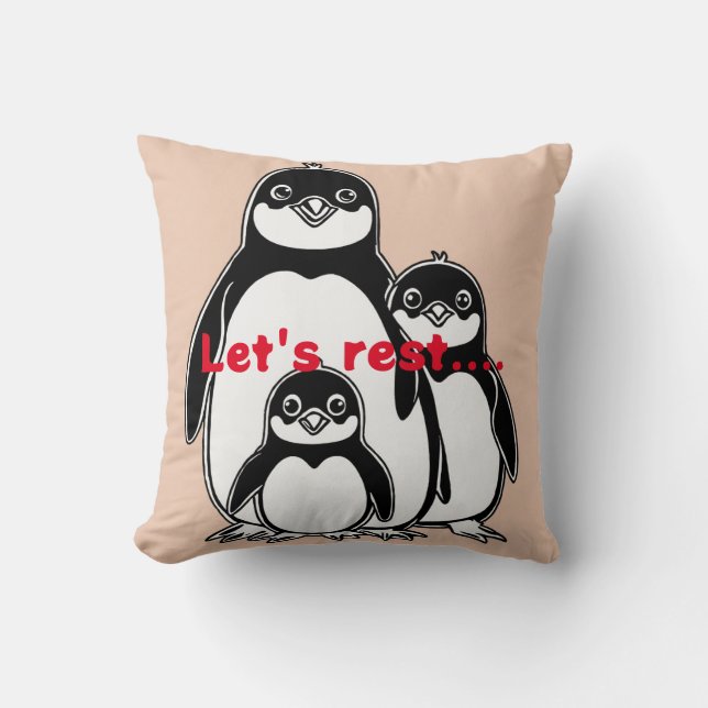 "Penguin Love: A Pixar-Inspired Family Pillow"? Cushion (Front)