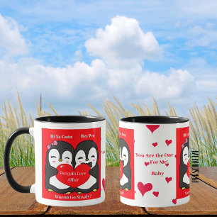 Penguin Love Affair Mug - Personalised