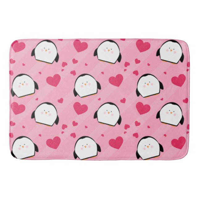 Penguin Love Bath Mat (Front)
