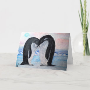 Penguin Love Bird Note Card