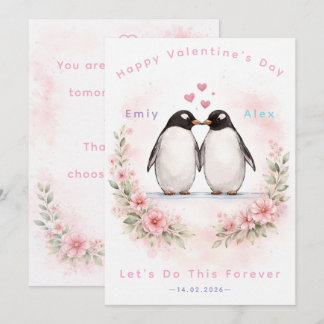 Penguin Love Card – Cute Love & Valentine’s Day 
