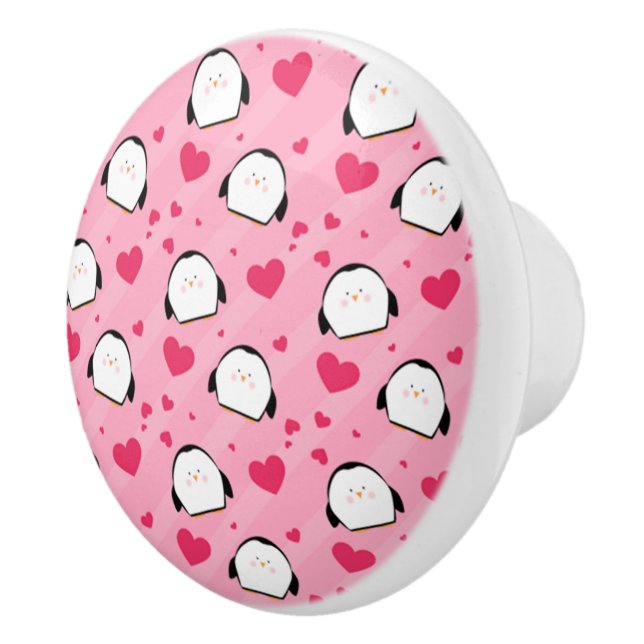 Penguin Love Ceramic Knob (Right)