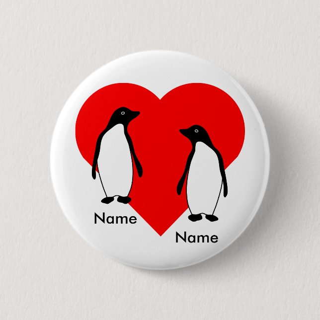 Penguin Love Couple Button (Front)