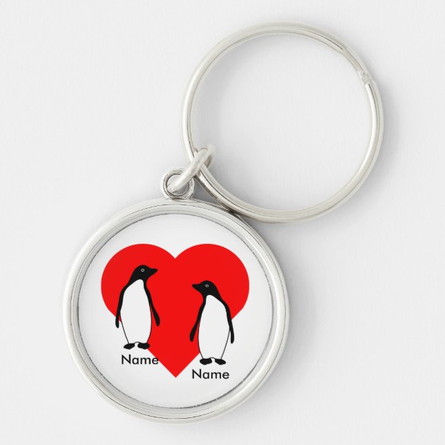 Penguin Love Couple Premium Keychain (Front)