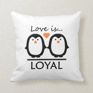 Penguin Love custom throw pillow