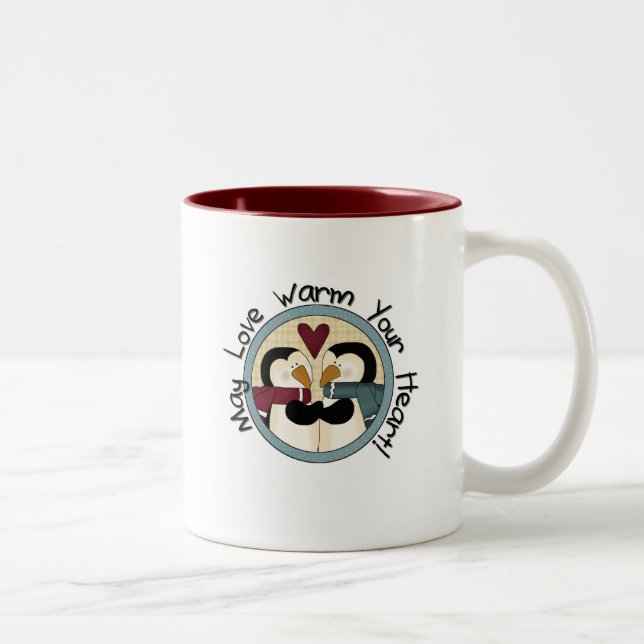 Penguin Love Holiday Tshirts and Gifts Two-Tone Coffee Mug (Right)