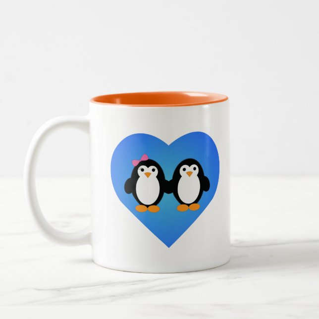 Penguin Love Two-Tone Coffee Mug (Left)