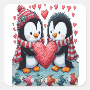 Penguin Love Valentine's Day Sticker