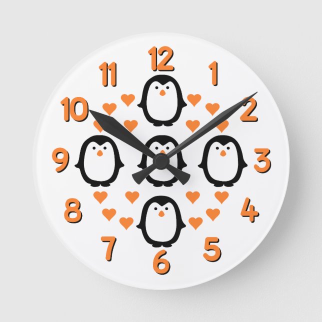 penguin Love wall clock (Front)