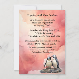 Penguin Love Wedding Invitation