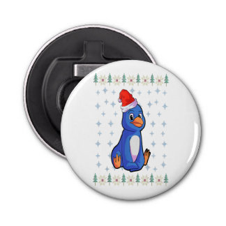 Penguin Lover Button Bottle Opener with magnet