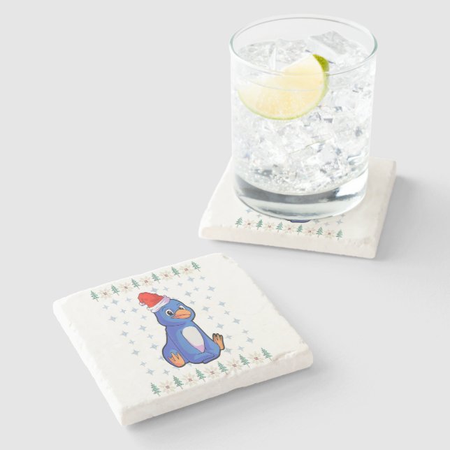 Penguin Lover Stone Coaster| Lover Stone Coaster (Side)