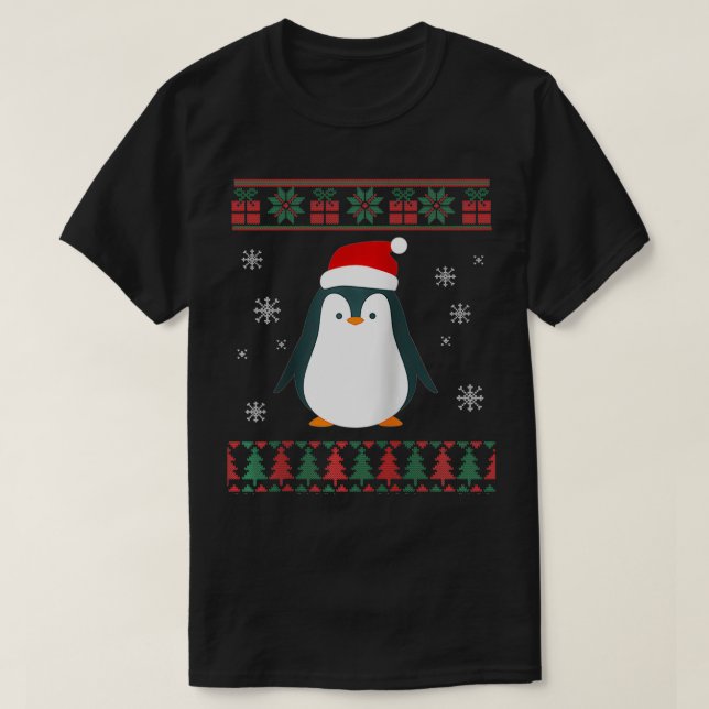 Penguin Lover Xmas  Ugly Penguin Christmas Sweater (Design Front)