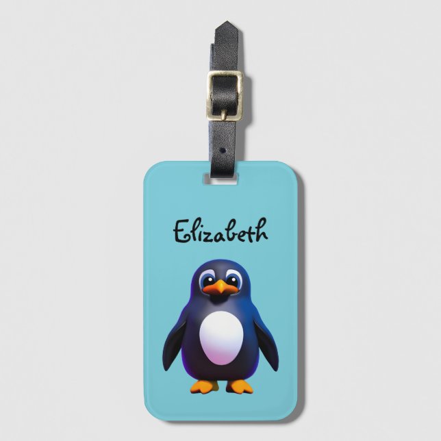 Penguin Luggage Tag (Front Vertical)