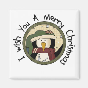 Penguin Merry Christmas T-shirts and Gifts Magnet