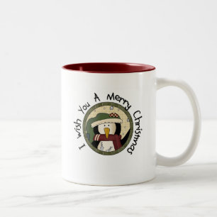 Penguin Merry Christmas T-shirts and Gifts Two-Tone Coffee Mug