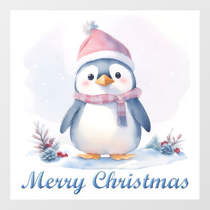 Penguin Merry Christmas Window Cling