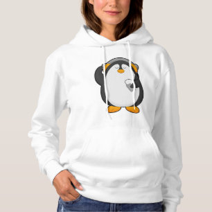 Penguin & Mobile phone with Headset Hoodie