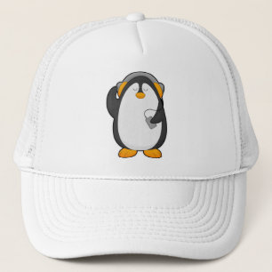 Penguin & Mobile phone with Headset Trucker Hat