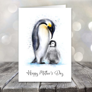 Penguin Mother's Day Holiday Card