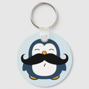 Penguin Moustache Trend Key Ring