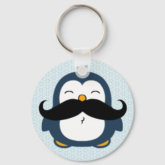 Penguin Moustache Trend Key Ring