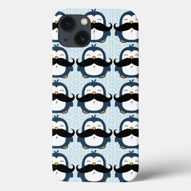 Penguin Moustache Trend Pattern Case-Mate iPhone Case (Back)